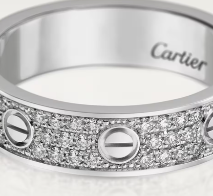 [Auream]LOVE RING 4mm-wide full-diamond ring silver