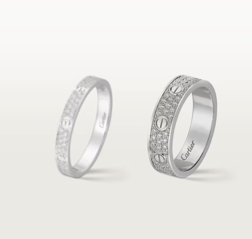 [Auream]LOVE RING 4mm-wide full-diamond ring silver