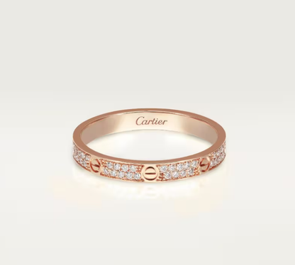 [Auream]LOVE RING 2.6mm-wide full-diamond ring Rose Gold