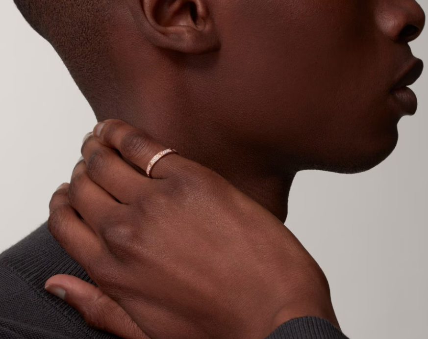 [Auream]LOVE RING 2.6mm-wide full-diamond ring Rose Gold