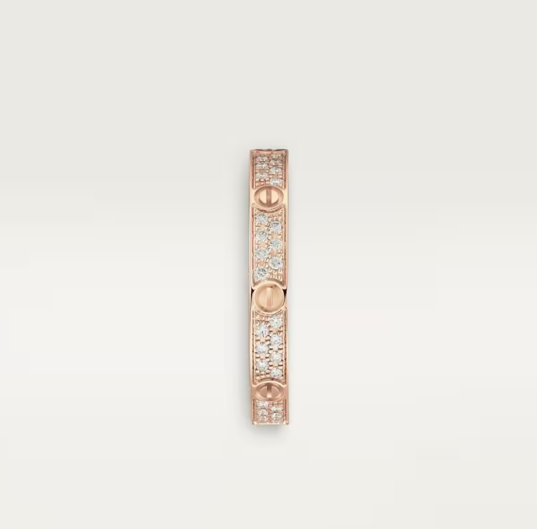 [Auream]LOVE RING 2.6mm-wide full-diamond ring Rose Gold