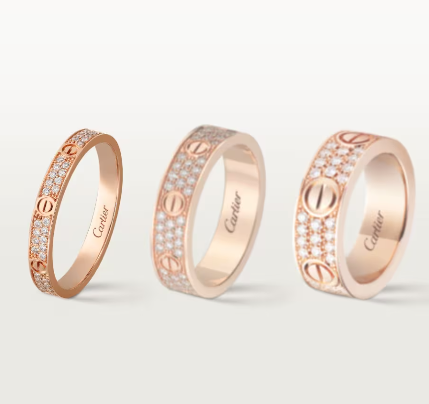 [Auream]LOVE RING 2.6mm-wide full-diamond ring Rose Gold