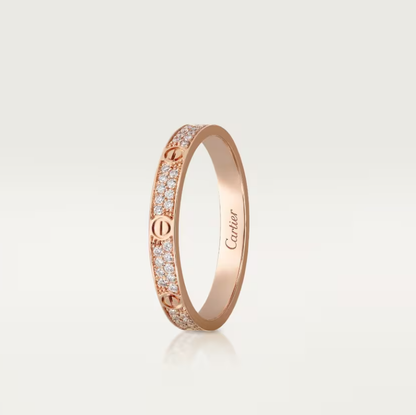 [Auream]LOVE RING 2.6mm-wide full-diamond ring Rose Gold