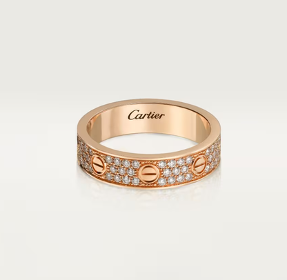 [Auream]LOVE RING 4mm-wide full-diamond ring Rose Gold