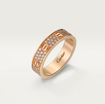 [Auream]LOVE RING 4mm-wide full-diamond ring Rose Gold