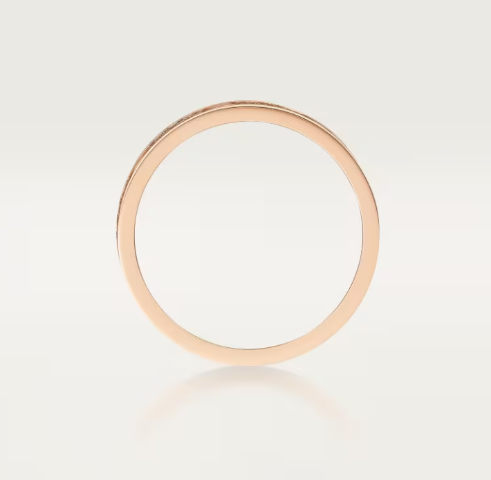 [Auream]LOVE RING 4mm-wide full-diamond ring Rose Gold