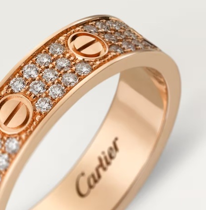[Auream]LOVE RING 4mm-wide full-diamond ring Rose Gold