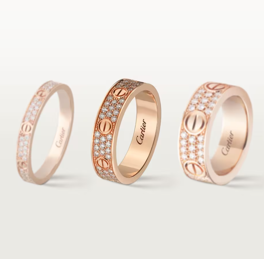 [Auream]LOVE RING 4mm-wide full-diamond ring Rose Gold