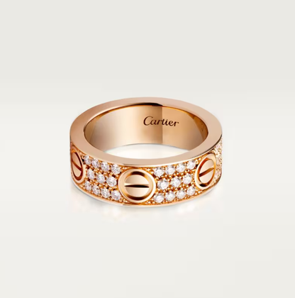 [Auream]LOVE RING 6.5mm-wide full-diamond ring Rose Gold