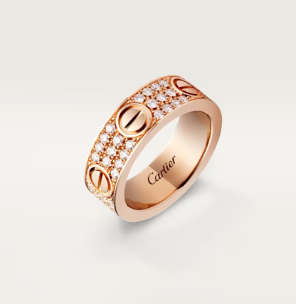 [Auream]LOVE RING 6.5mm-wide full-diamond ring Rose Gold