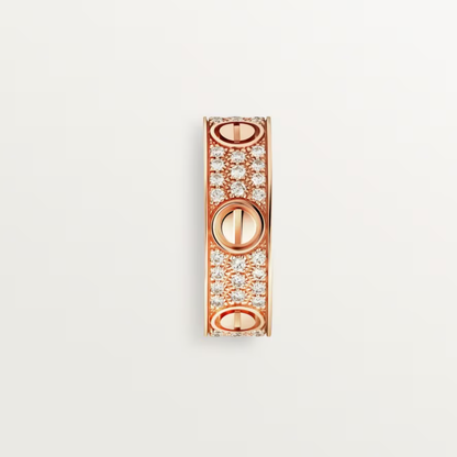 [Auream]LOVE RING 6.5mm-wide full-diamond ring Rose Gold