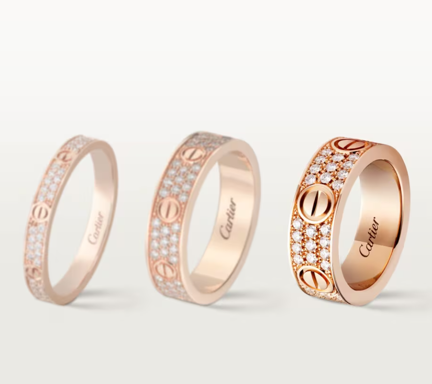 [Auream]LOVE RING 6.5mm-wide full-diamond ring Rose Gold
