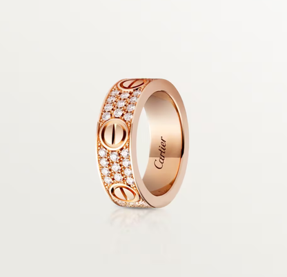 [Auream]LOVE RING 6.5mm-wide full-diamond ring Rose Gold