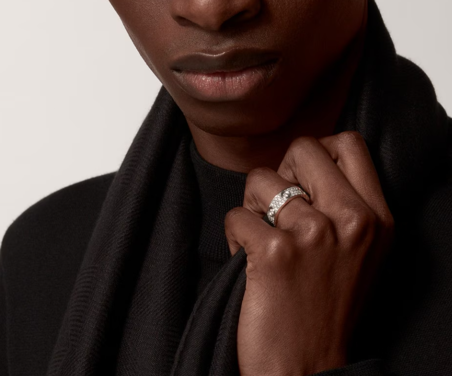 [Auream]LOVE RING 6.5MM Full Diamond, 6 Major Diamonds Silver