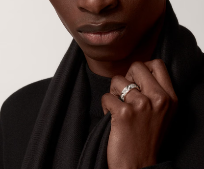 [Auream]LOVE RING 6.5MM Full Diamond, 6 Major Diamonds Silver