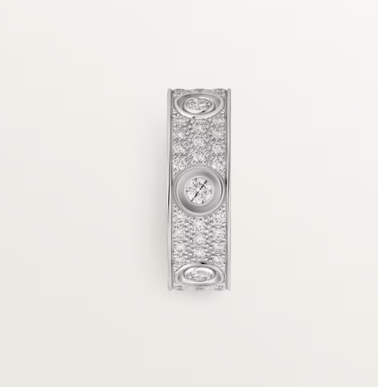 [Auream]LOVE RING 6.5MM Full Diamond, 6 Major Diamonds Silver