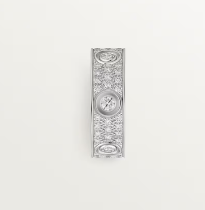 [Auream]LOVE RING 6.5MM Full Diamond, 6 Major Diamonds Silver