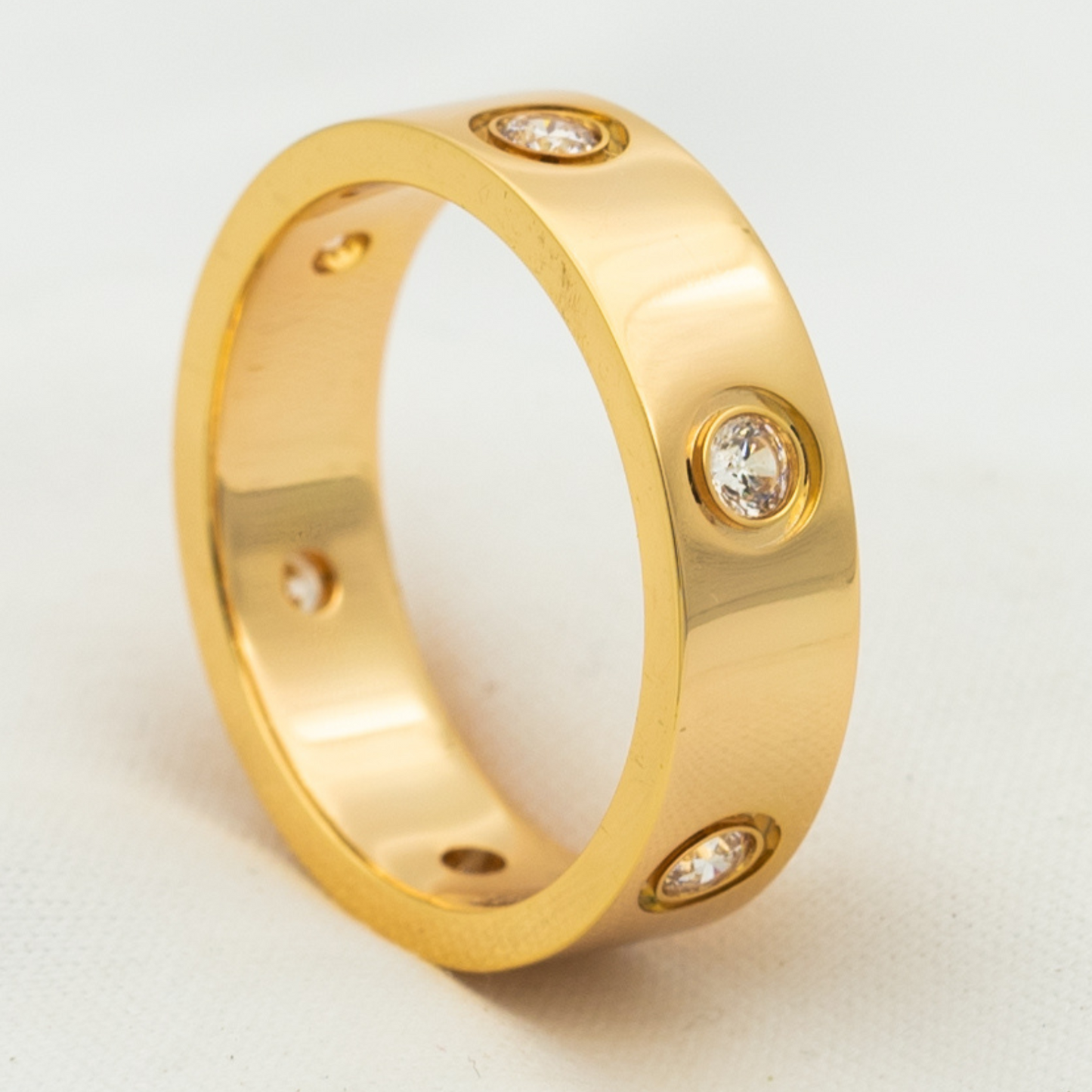 [Auream]LOVE RING 5.5MM 6 DIAMONDS PINK GOLD