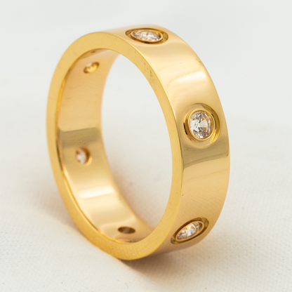 [Auream]LOVE RING 5.5MM 6 DIAMONDS PINK GOLD