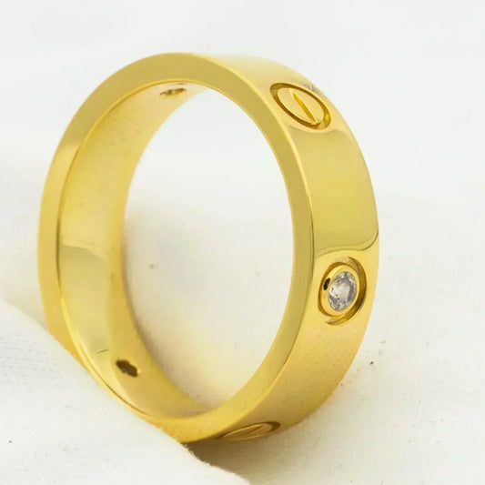 [Auream]LOVE RING 5.5MM 3 DIAMONDS GOLD