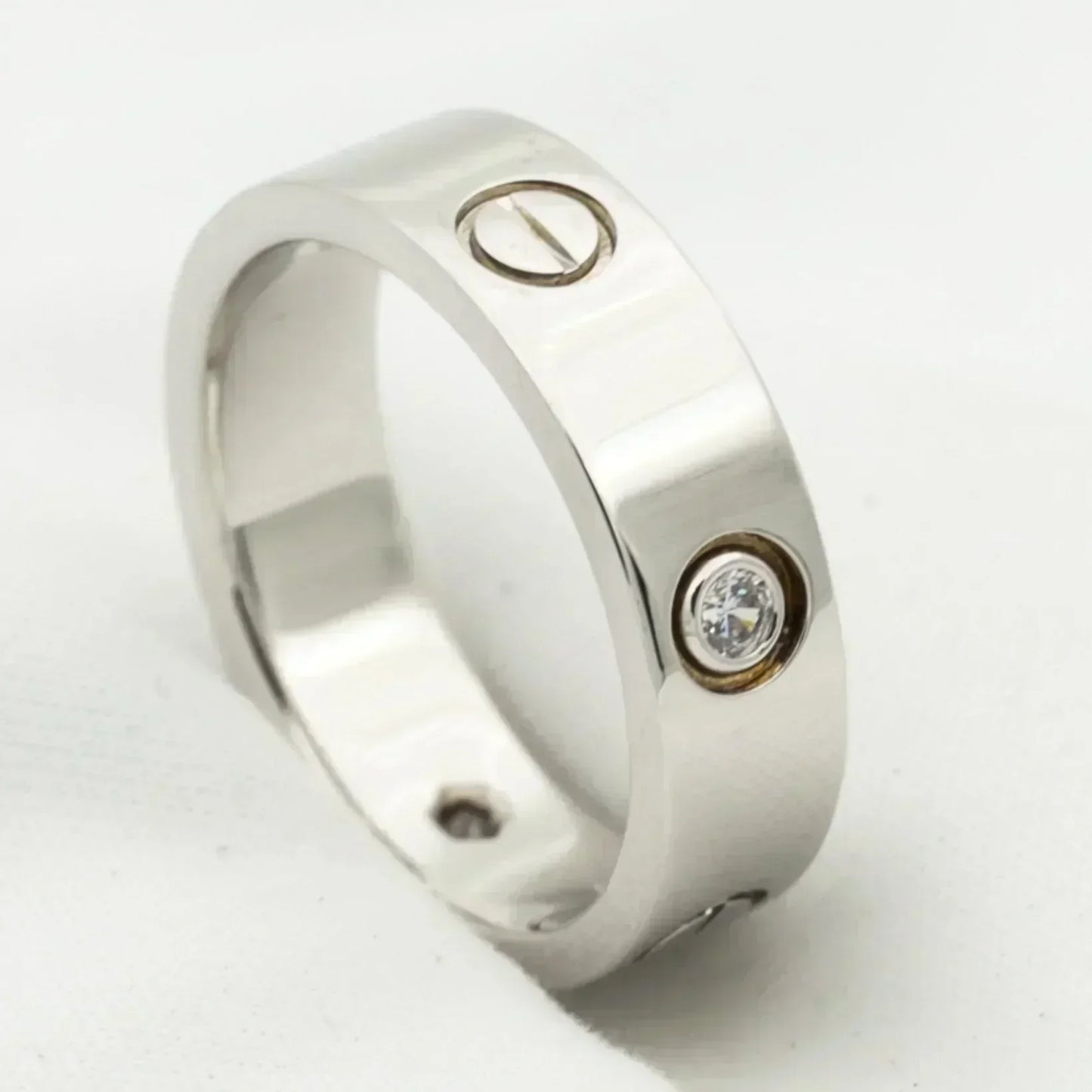 [Auream]LOVE RING 5.5MM 3 DIAMONDS SILVER