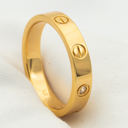 [Auream]LOVE RING 4MM 1 DIAMOND PINK GOLD