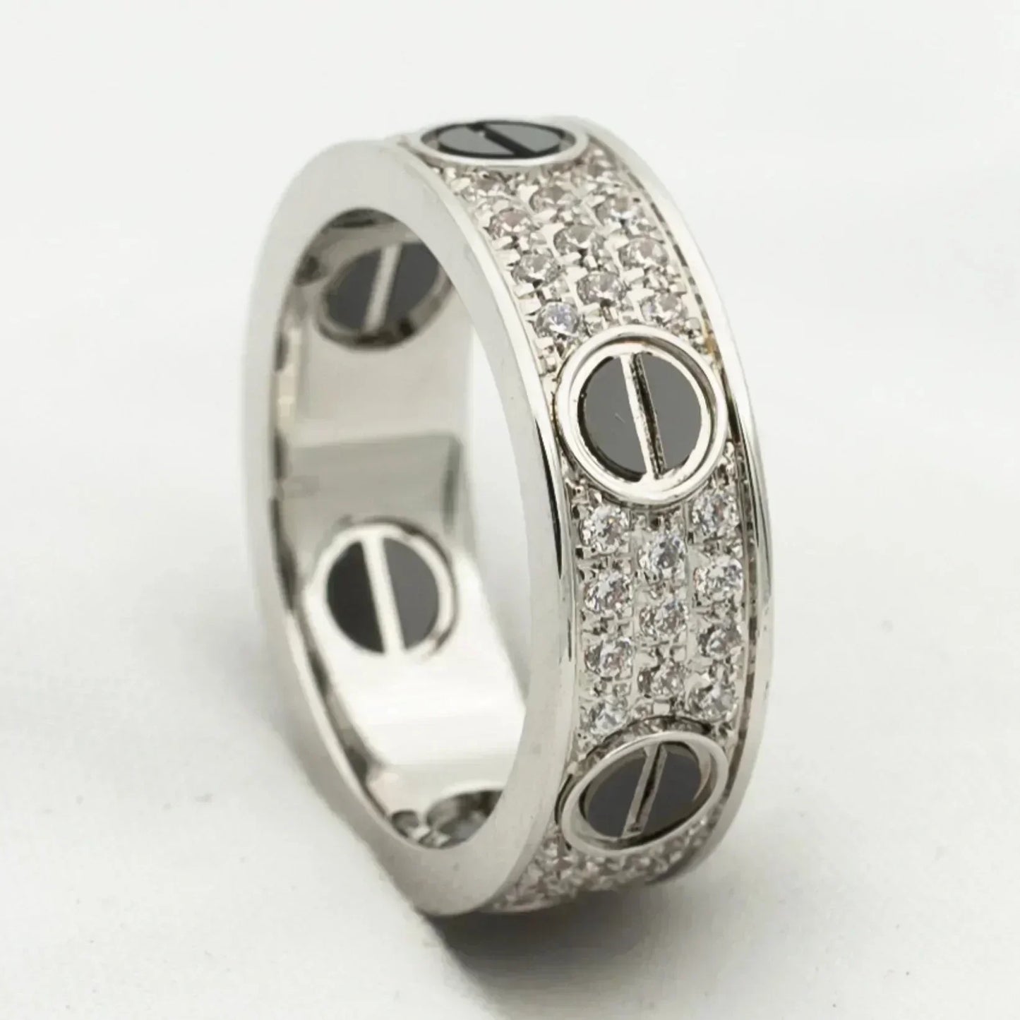 [Auream]LOVE RING 5.5MM DIAMONDS PAVED CERAMIC