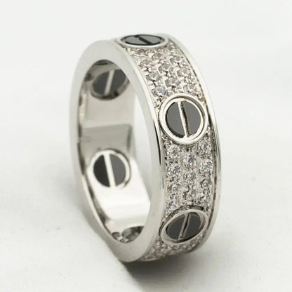 [Auream]LOVE RING 5.5MM DIAMONDS PAVED CERAMIC