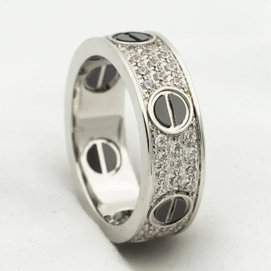 [Auream]LOVE RING 5.5MM DIAMONDS PAVED CERAMIC