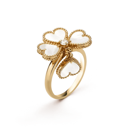 [Auream]SWEET CLOVER WHITE MOP RING