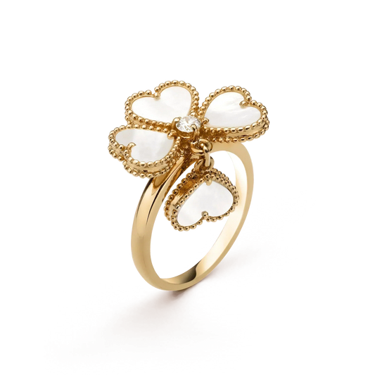 [Auream]SWEET CLOVER WHITE MOP RING