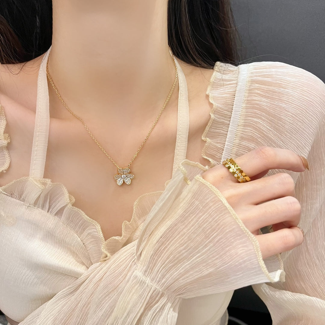 [Auream]FLOWER DIAMOND NECKLACE
