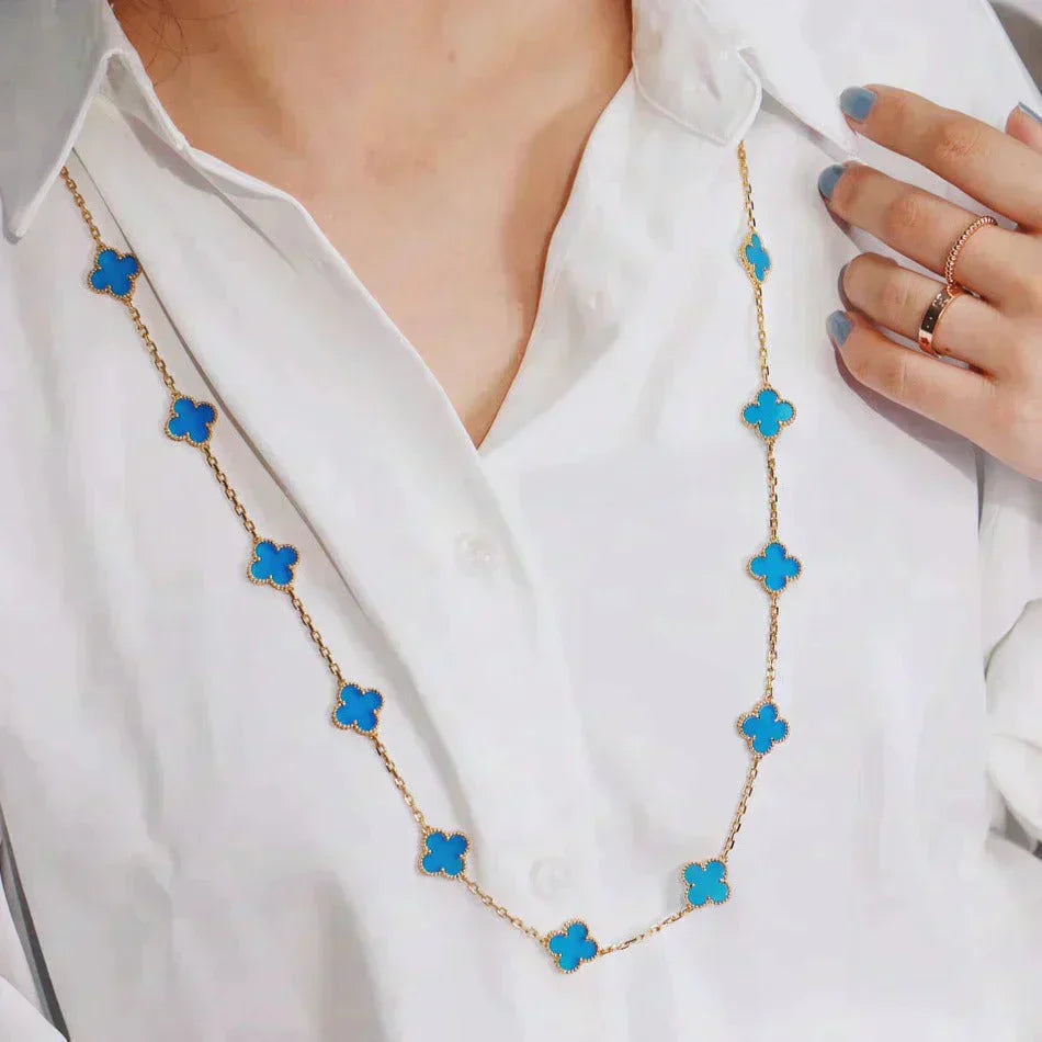 [Auream]CLOVER 20 MOTIFS TURQUOISE GOLD