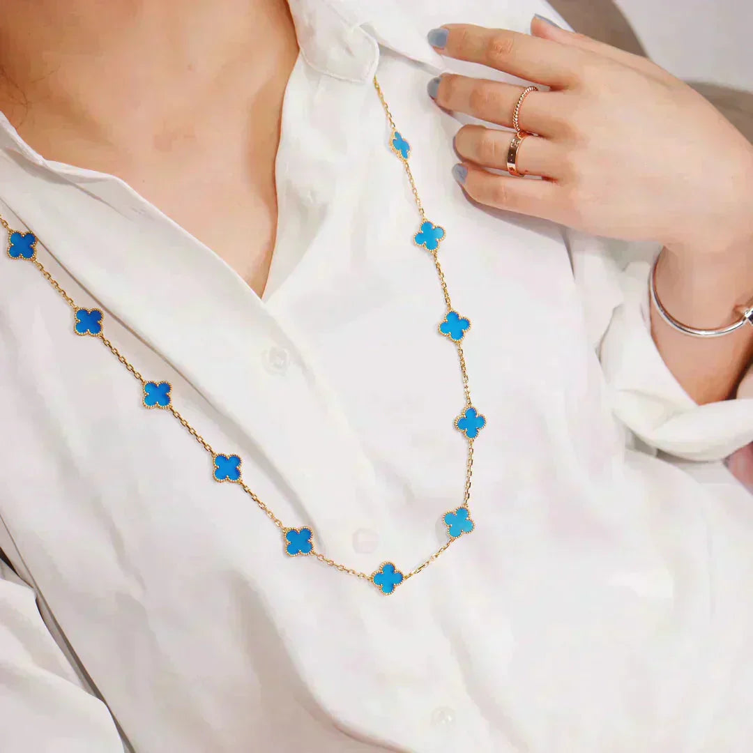 [Auream]CLOVER 20 MOTIFS TURQUOISE GOLD