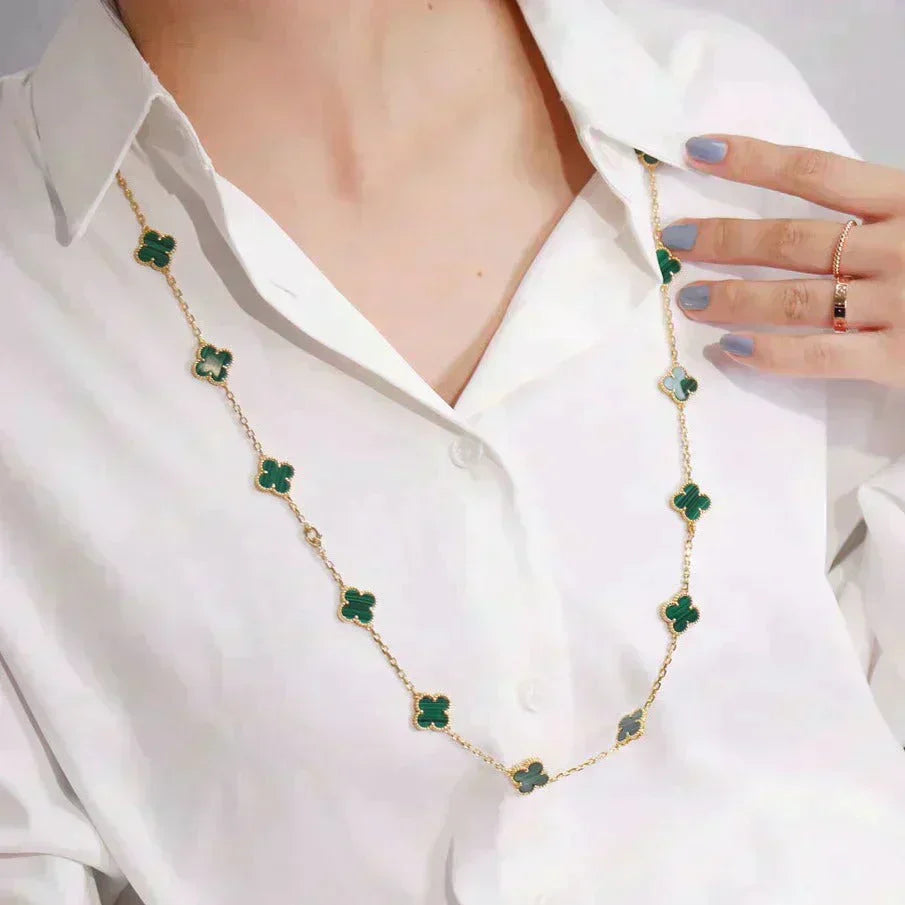 [Auream]CLOVER 20 MOTIFS MALACHITE GOLD