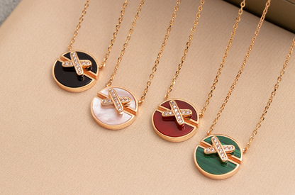 [Auream]JEUX DE PINK GOLD DIAMOND NECKLACE