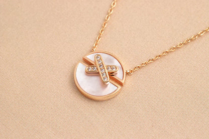[Auream]JEUX DE ROSE GOLD DIAMOND NECKLACE