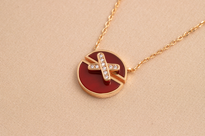 [Auream]JEUX DE PINK GOLD DIAMOND NECKLACE