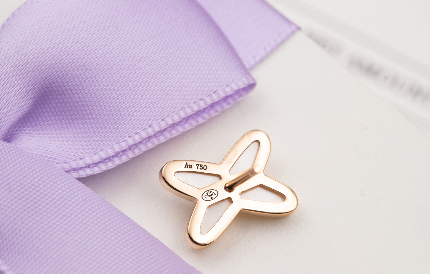 [Auream]JEUX DE WHITE MOP PINK GOLD DIAMOND EARRINGS