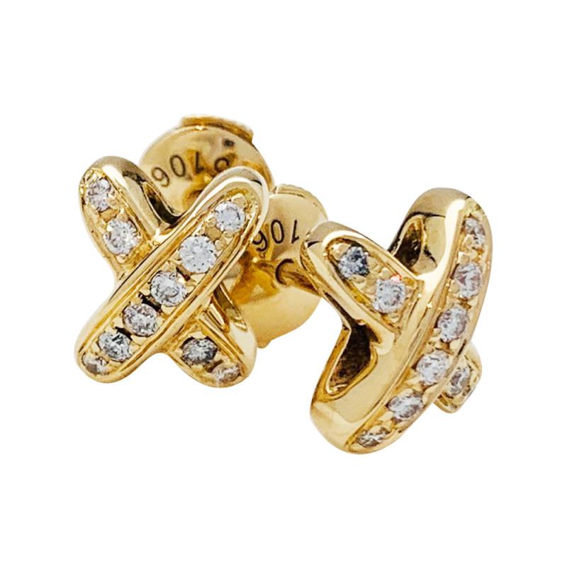 [Auream]JEUX DE GOLD DIAMOND EARRINGS