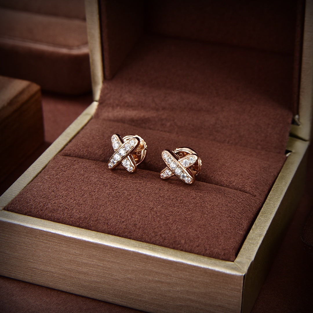 [Auream]JEUX DE GOLD DIAMOND EARRINGS