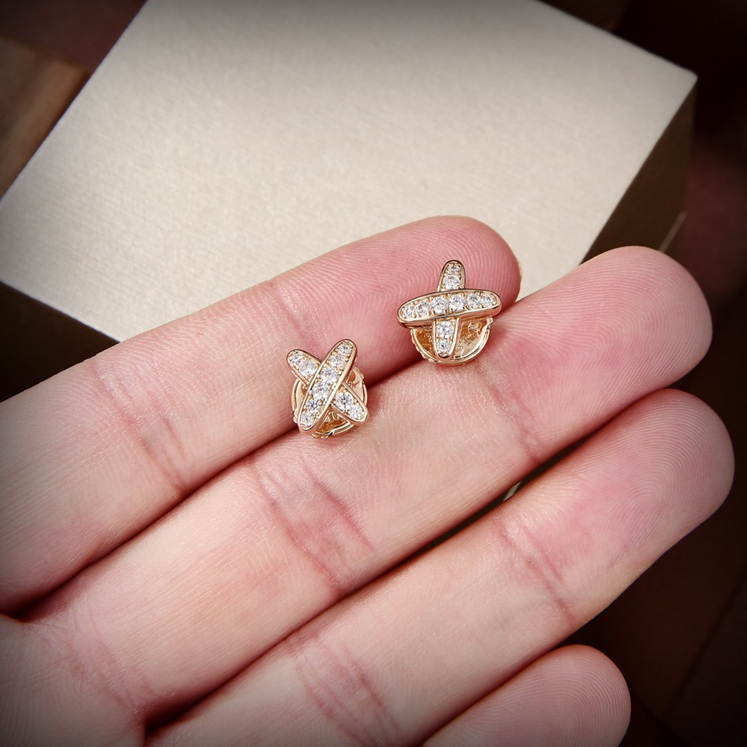 [Auream]JEUX DE GOLD DIAMOND EARRINGS