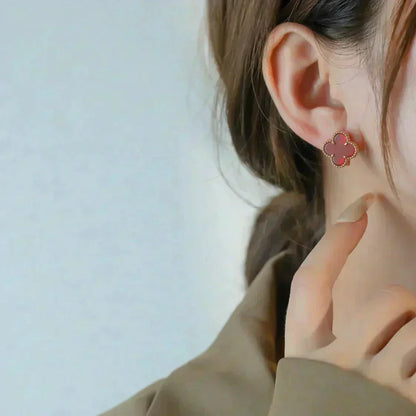 [Auream]CLOVER MEDIUM 1 MOTIFS CARNELIAN  EARRINGS