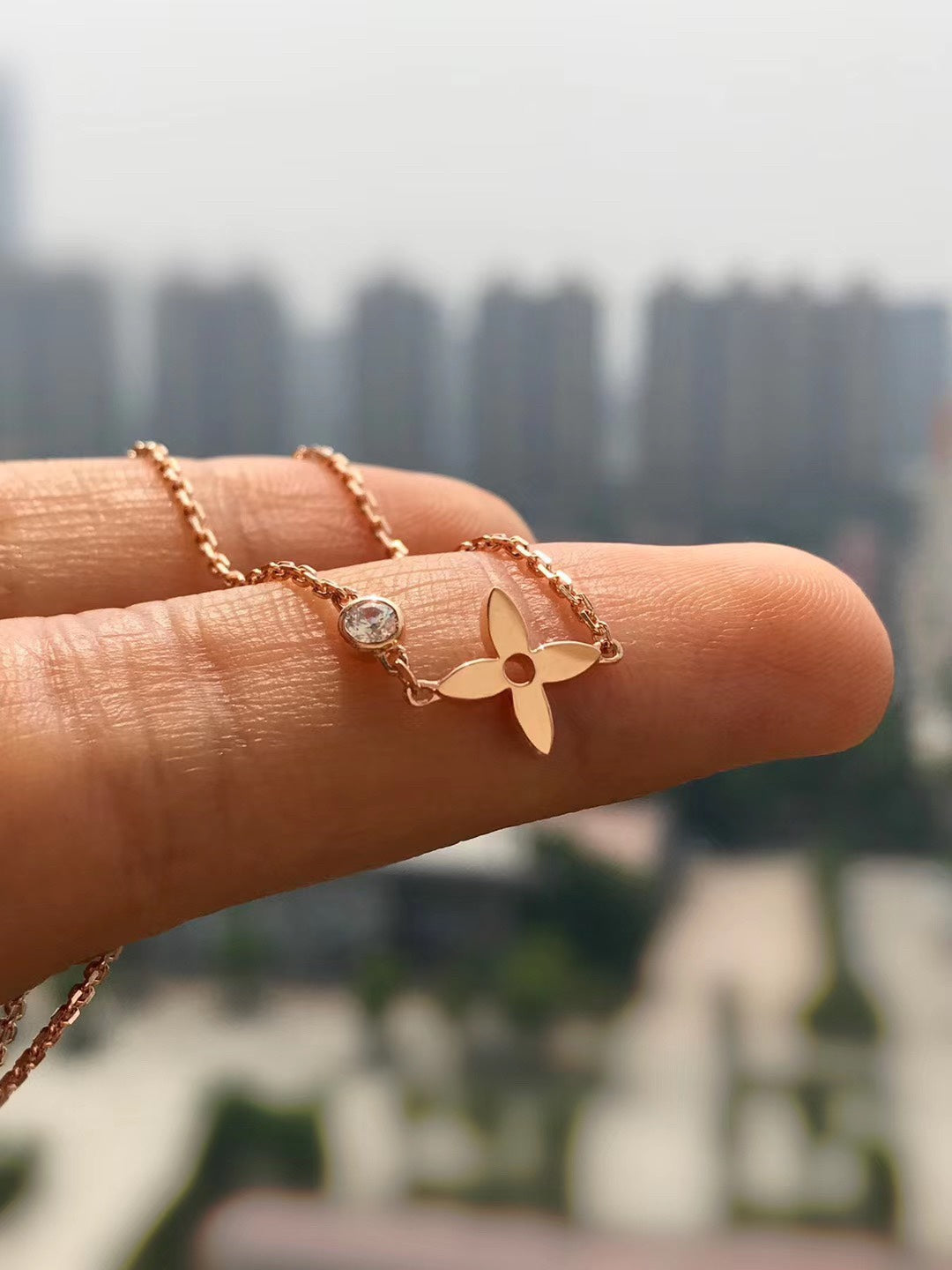 [Auream]BLOSSOM PENDANT PINK GOLD AND DIAMOND
