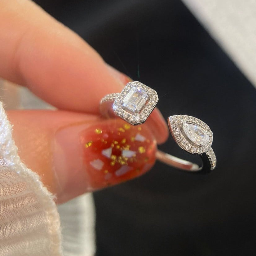 [Auream]MY TWIN TOI & MOI SILVER DIAMOND RING