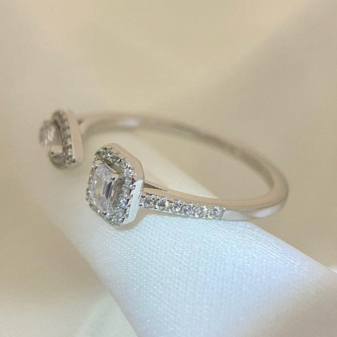 [Auream]MY TWIN TOI & MOI SILVER DIAMOND RING
