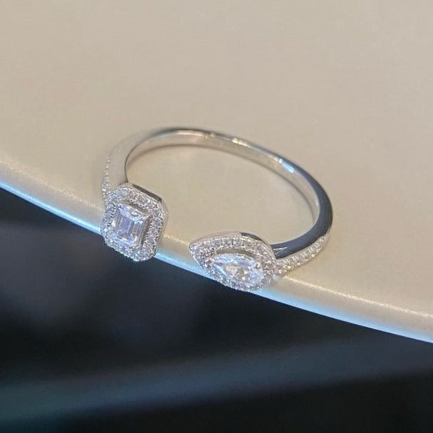 [Auream]MY TWIN TOI & MOI SILVER DIAMOND RING