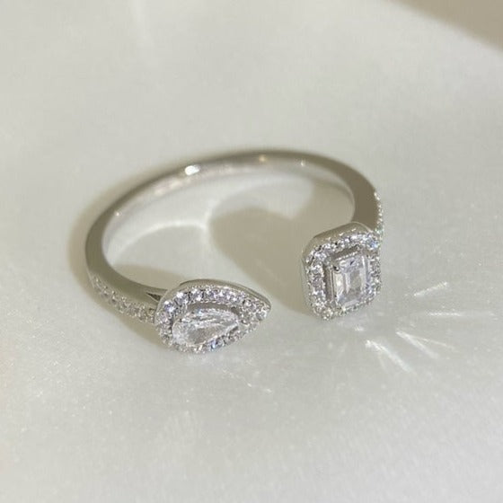 [Auream]MY TWIN TOI & MOI SILVER DIAMOND RING