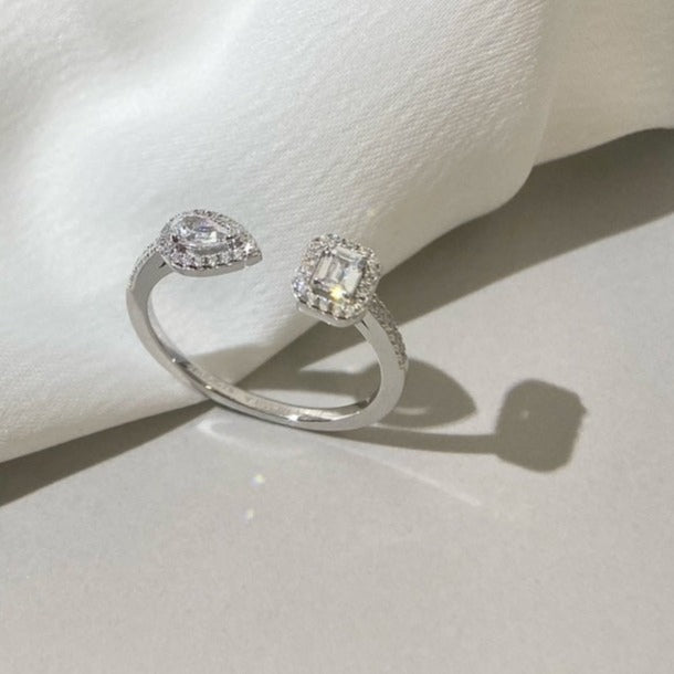 [Auream]MY TWIN TOI & MOI SILVER DIAMOND RING