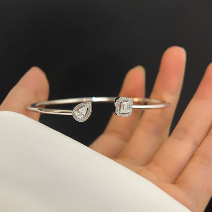 [Auream]JONC FLEX MY TWIN TOI & MOI SILVER DIAMOND BRACELET